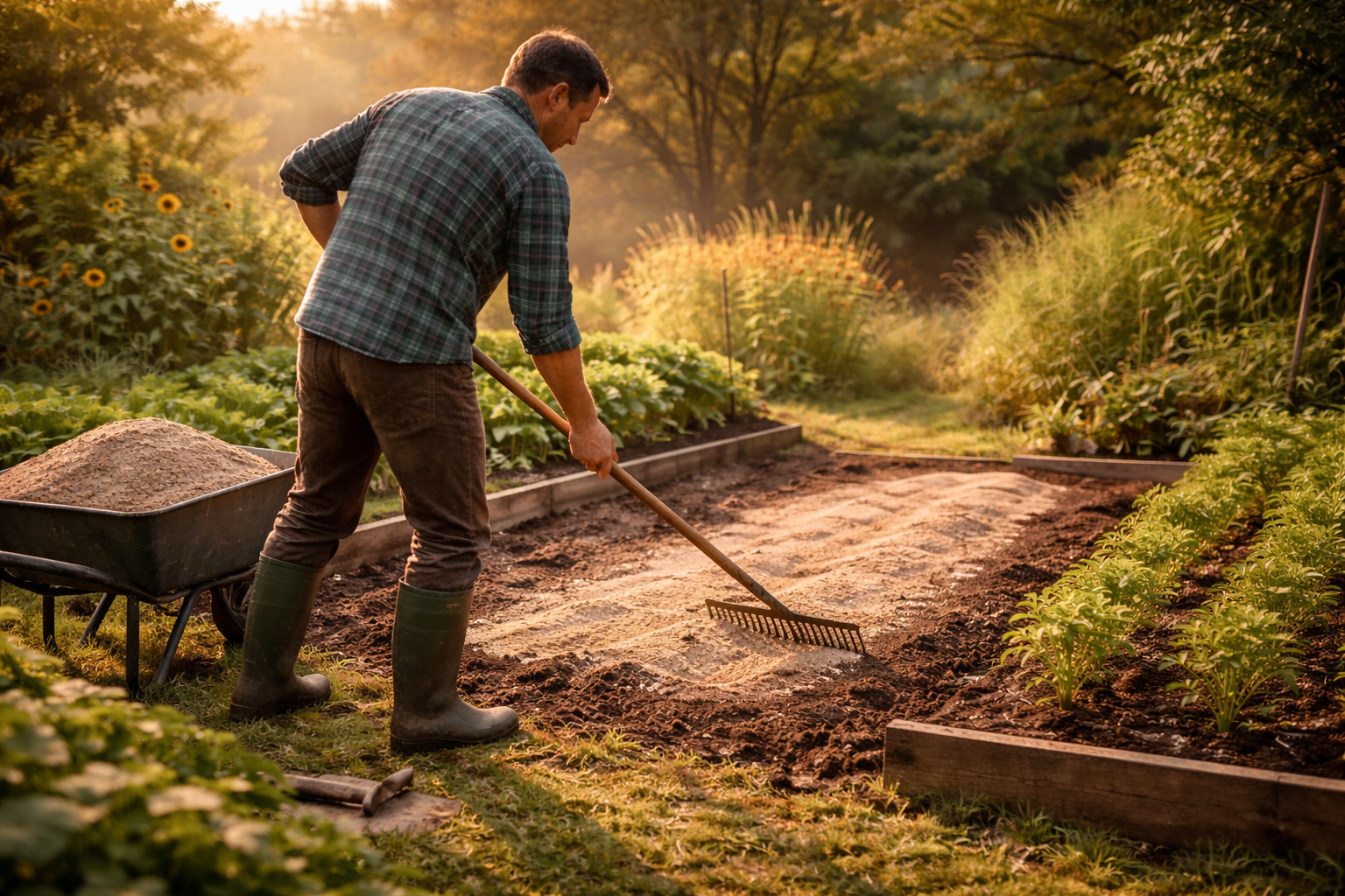 Sand für lebendigen Gartenboden